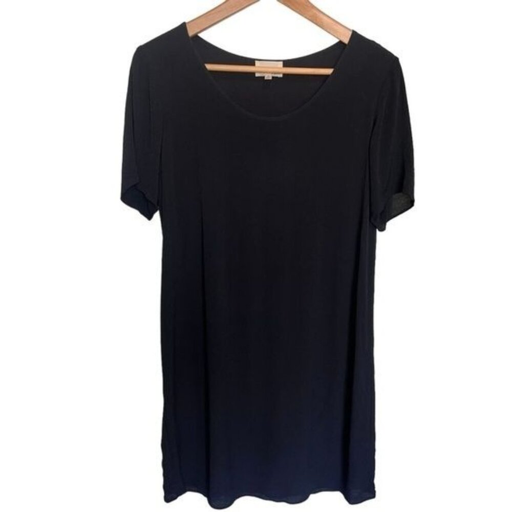 Wilfred Free Womens T-Shirt Dress Soft Rayon Black Small Casual Minimalist Chic